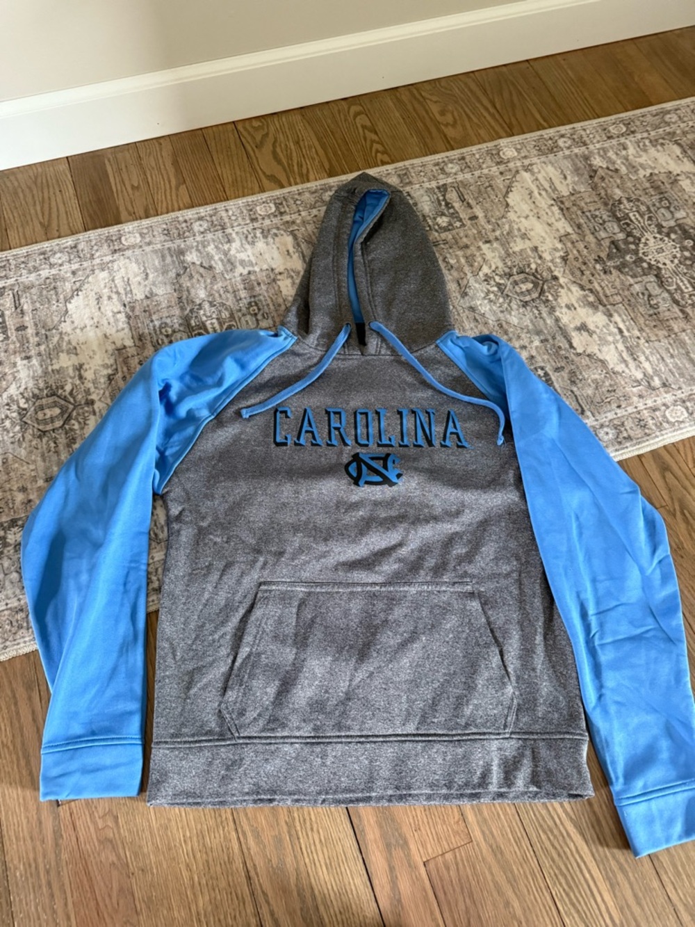 Carolina Gray & Light Blue Hoodie with UNC Logo